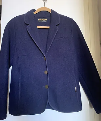 $32.50 • Buy GEIGER  Navy Wool Cardigan Size 42