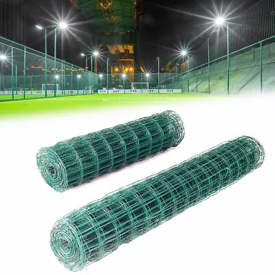 £15.95 • Buy Green Metal Wire Mesh PVC Coated Chicken Fencing Rabbit Aviary Fence 10/20m Roll