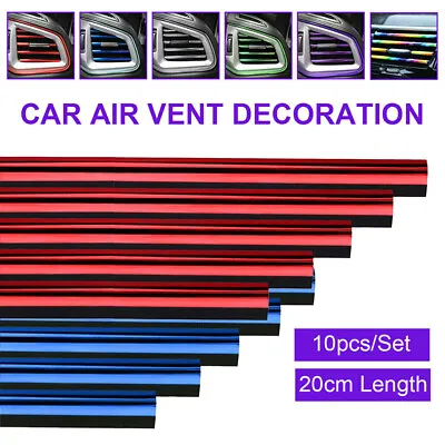 10x Car Air Conditioner Outlet Vent Grille Decor U Shape Molding Trim Strip UK • £3.19