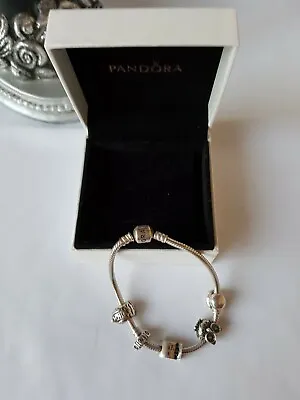 $156 • Buy PANDORA S925 ALE Charm Bracelet With 5 X Pandora S925 ALE Retired Charms In Box