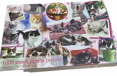 1000 Piece Jigsaw Puzzle Cats Kittens Marks & Spencer 68 X 48cm Puzzle New • £3.99