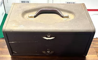 Vintage KENNEDY Kits TC-14 Brown Tackle Box Tool Box With 2 Keys 14 X8 X7  USA • $44.99