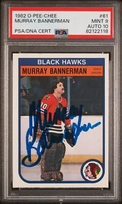 1982-83 O-Pee-Chee #61 Murray Bannerman Signed Auto Card PSA DNA 9 10 • $60