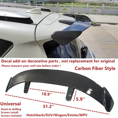 Car Modified Carbon Fiber Style Rear Window Roof Spoiler Wing Lip Fits SUV Hatch • $87.99