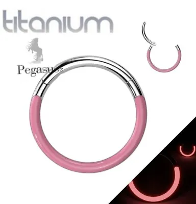 Hospital Grade Titanium Pink Precision Cut Glow In The Dark Universal Hoop • £11.99