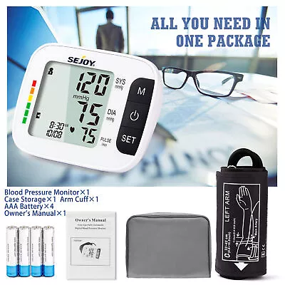 Digital Blood Pressure Monitor Upper Arm Automatic BP Machine Heart Rate Monitor • $30.59