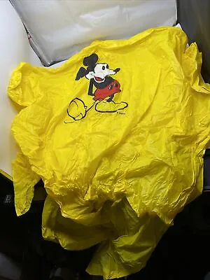 Mickey Mouse Rain Poncho Yellow Hooded Jacket Adult L • $7.99