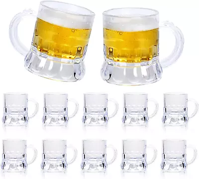 Mini Beer Mugs 1 Oz Clear Plastic Shot Glasses Beer Mug With Handles For Party  • $12.88