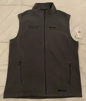 Marmot Rocklin Fleece Vest Gray Mens XL Full Zip Medtronic Mazor M1515 NWT • $30