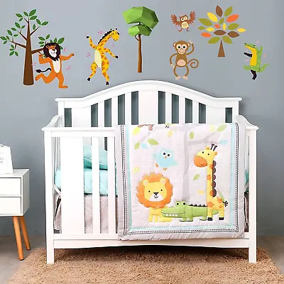 Baby Bees 4 Pieces Animal Safari Crib Bedding Sets For Boys And Girls | Baby Bed • $46.36