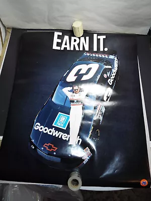 Vintage Dale Earnhardt Earn It NASCAR Poster 22 X 27 Poster NOS NEW Racing • $14