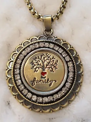 FAMILY TREE OF LIFE Snap Button Bronze Large Pendant W/necklace Gbag 18mm USA • $12.98