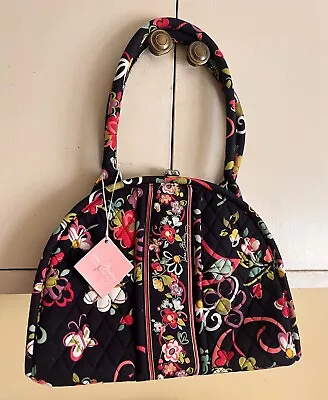 Vera Bradley Eloise Ribbons Kiss Lock/Magnetic Purse Handbag Half Moon New W Tag • $39.99