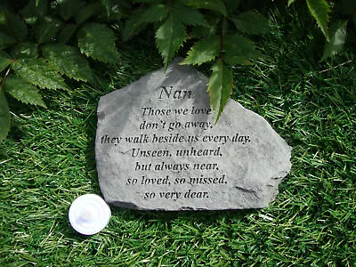 Nan Memorial Garden Stone Plaque Grave Marker Ornament Churchyard Those We Love • £19.99