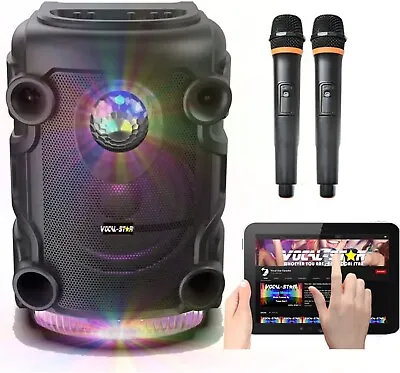 £174.99 • Buy Vocal-Star VS-PPA Portable Bluetooth Karaoke Speaker 300w, 2 Mics Disco Lights