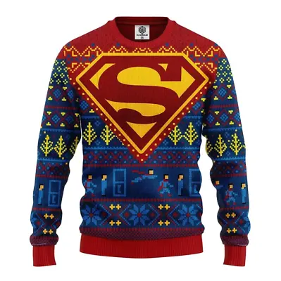 $43.19 • Buy Superman Superhero Ugly Christmas Premium Sweater 3D Printed