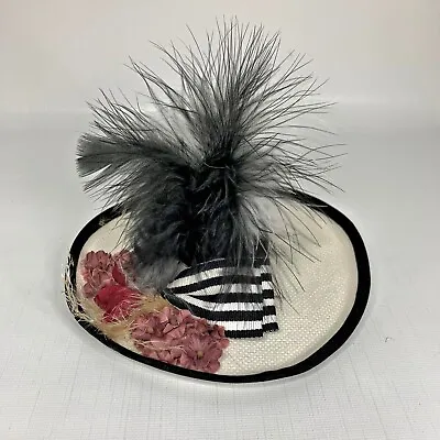 W S George My Fair Lady Eliza At Ascot Replacement Hat Black White Feather 7646 • $14.99