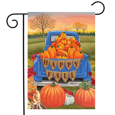 Happy Fall Pumpkin Patch Farm Pickup Truck Mums Mini Window Garden Yard Flag New • $8.97