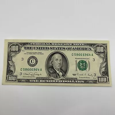 Series 1990 US One Hundred Dollar Bill $100 Philadelphia C 58666964 A • $129.68