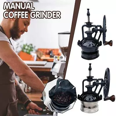 Vintage Hand Crank Coffee Grinder With Big Wheel And Manual Operation Cas F U6A8 • $26.79