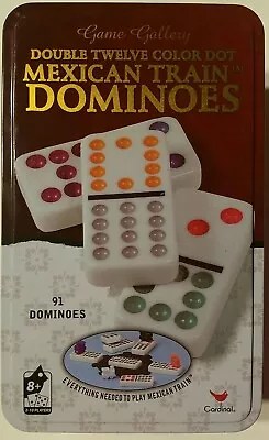 Mexican Train Dominoes Double Twelve 91 Color Dot Cardinal 90 Dominoes No Trains • $11.99