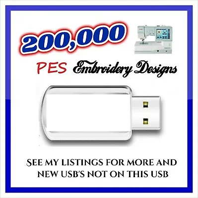 200k Embroidery Designs On A USB STICK PES Designsembroidery Babylock BERNINA • $17.99