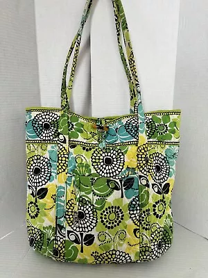 Vera Bradley Floral Limes Up Double Shoulder Strap Quilted Tote Bag • $19.95