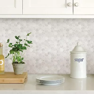 In Home NH2359 Hexagon Faux Marble Peel  Stick Backsplash Tiles White  Off-Wh • $32.55