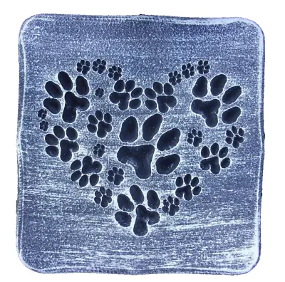 Heart Dog Paw Print Mold Plaster Concrete Stepping Stone Mould 12  X 11  X 1.20  • $44.95