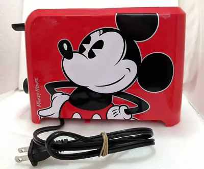 KA. Disney Mickey Mouse 2 Slice Red Toaster Leaves Mickey Mouse Imprint Of Toast • $20.35