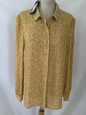 New Look Blouse Top Size 12 Mustard Print Pattern Bnwt Rrp £15.99 • £7.99