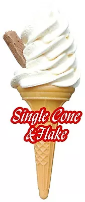 Single Ice Cream Van Cone Flake Large Sticker Graphic Decal Cut  • £3.99