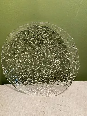 Vintage MCM Pebble Art Glass Plate Textured Plate 8 1/2  Across Small Chip • $9.99