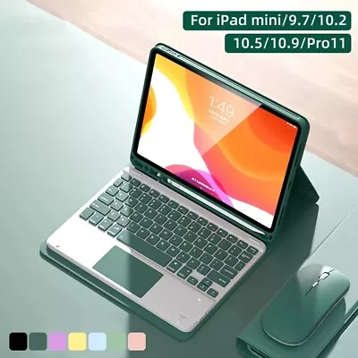 $54.95 • Buy Touchpad Bluetooth Keyboard Mouse Case For IPad 5/6/7/8/9th Gen Pro 11 Air 4/5th