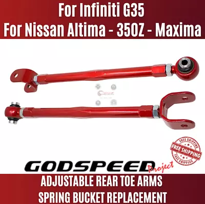 Godspeed Adjustable Toe Rear Trailing Arms Bucket For Nissan Altima Maxima 350Z • $187