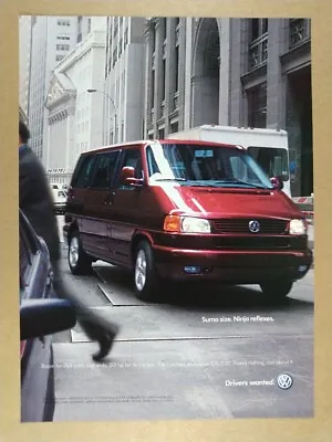 2001 VW Volkswagen EuroVan Vintage Print Ad • $8.29