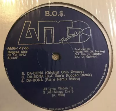B.O.$. Da Bona / Mic Terrorist 12  1991 CLEVELAND OHIO Rap DJ Ran Just Money Dre • $20