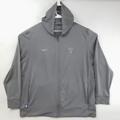 Nike Dri-Fit Texas Rangers Hoodie Mens XL Gray Polyester Pockets Swoosh Full Zip • $33.33