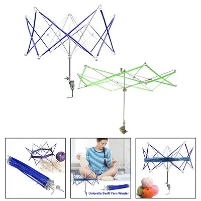 Quick Yarn Ball Winder Umbrella Swift For Convenient Knitting And Crocheting • £21.02