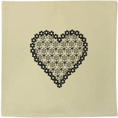 40cm X 40cm 'Lace Heart' Canvas Cushion Cover (CV00003955) • £11.99
