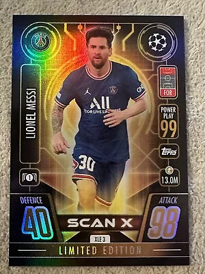 2021-22 Topps Match Attax Lionel Messi Scan X Gold Limited Edition XLE 3 • $10