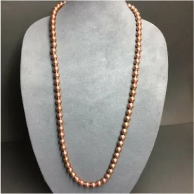 VTG Pop Bead Necklace Long Copper Metallic Round Adjustable Retro • $36