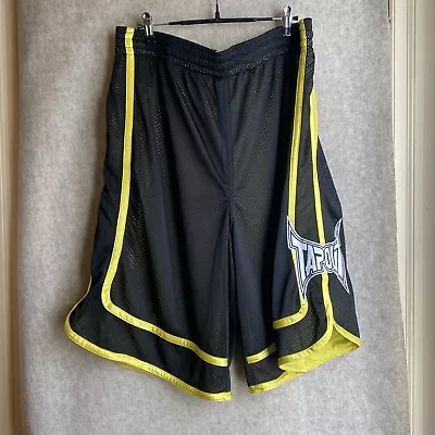 Tapout Sport Shorts Mens Sz XXL Black Yellow Mesh MMA UFC Fighting Active Wear • $14.99