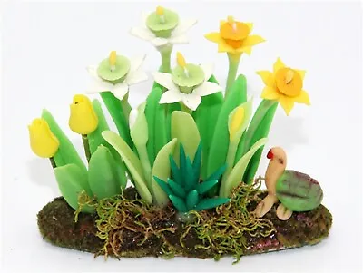 Tulips & Daffodils Flower Garden Bed Tumdee 1:12 Scale Dolls House Miniature L53 • $7.55
