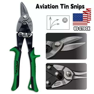 Aviation Tin Snips Sheet Metal Long Blade Right Cut Heavy Duty Shear Scissors US • $10.49