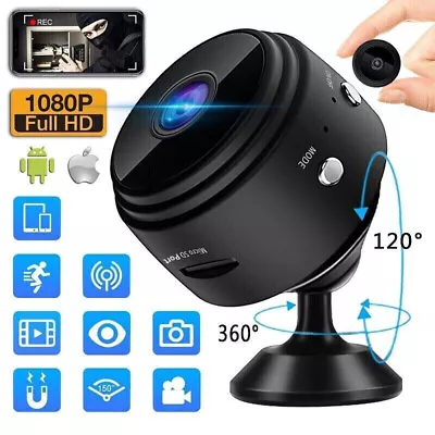 Wireless HD 1080P WiFi CCTV Indoor Outdoor Mini IP Camera Home Security Camera • £8.35