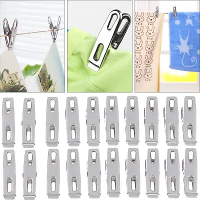 20PCS Cloth Pegs Washing Line Strong Metal Rust-Free Springs Clothes Towel Pegs  • £2.91