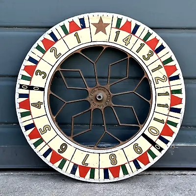 Antique Wood Double Sided 30  Carnival Gaming Wheel Vintage Casino Gambling • $898