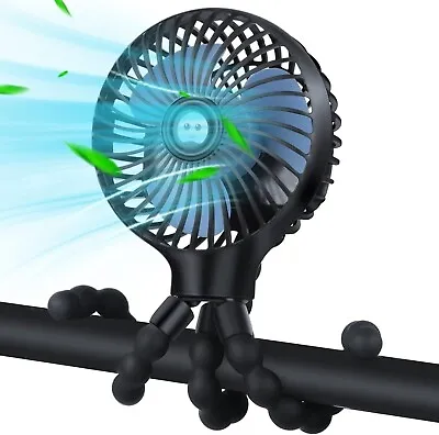 Rechargeable Portable Handheld 3 Speed Octpous Mini Fan - Black 006-1 R • £14.99