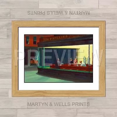 Edward Hopper Print: Nighthawks. Textured Canvas Paper. Art. Framed Or Unframed. • £5.45